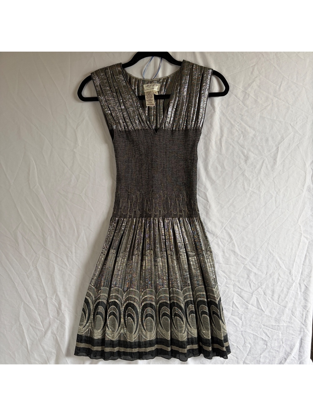 Metallic Dress Wedding Guest Dress Abstract Flames Goth Witchy